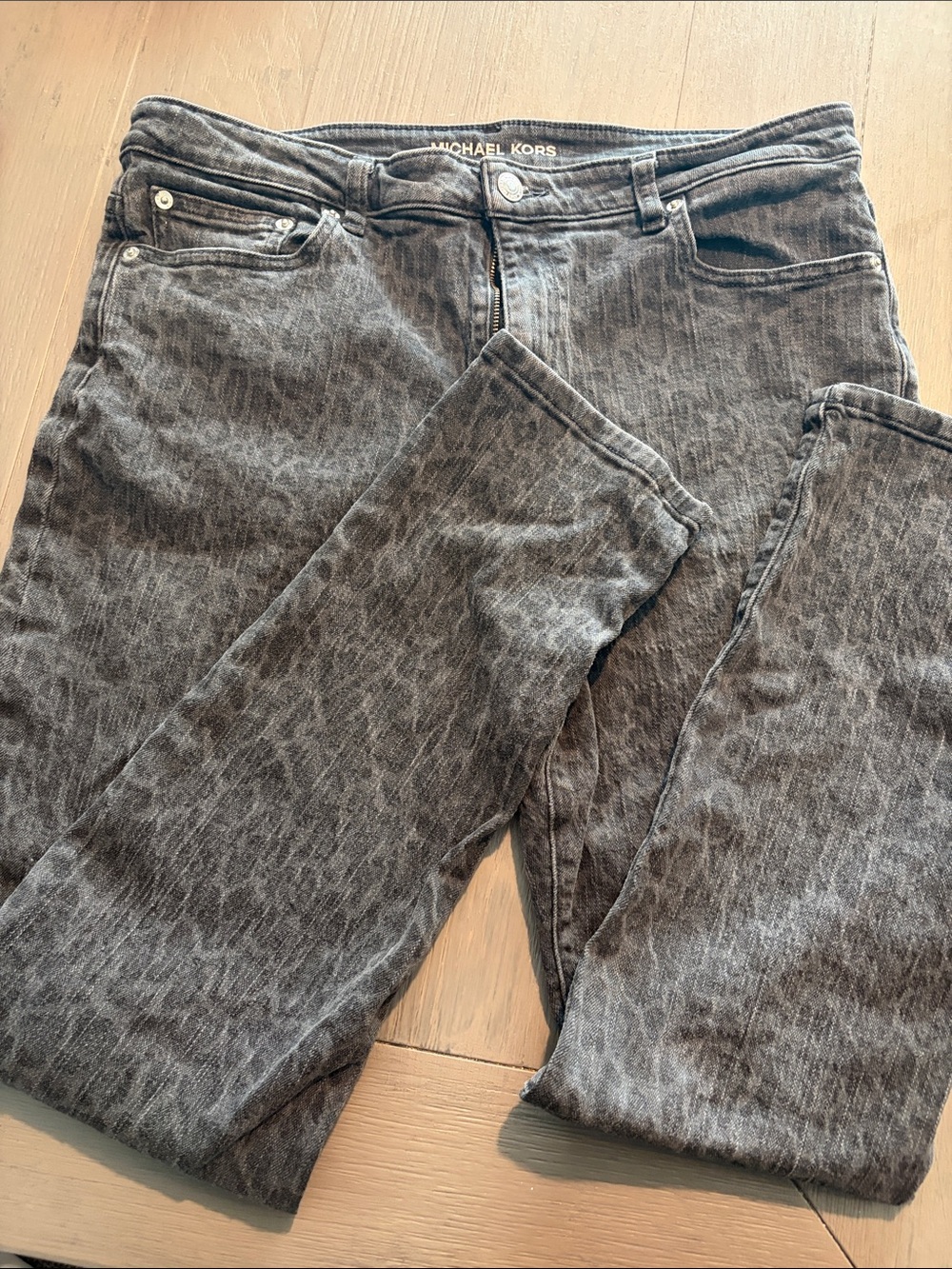 Michael Kors Women's Grey Acid-Wash Skinny Jeans